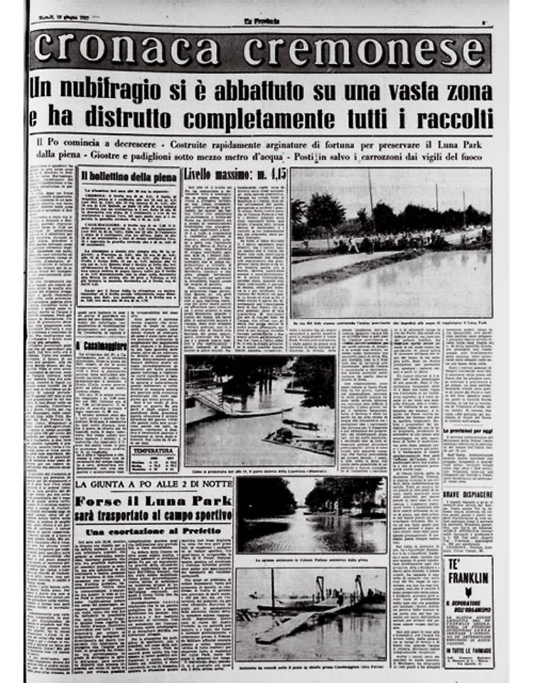 Violento nubifragio sulla nostra provincia: Po in piena, Luna Park sotto mezzo metro d'acqua