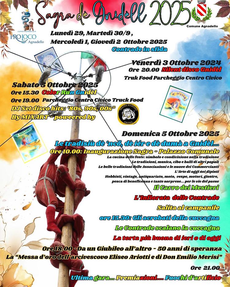 Sagra dè Gnidèll 2025: eventi, musica, tradizioni e divertimento
