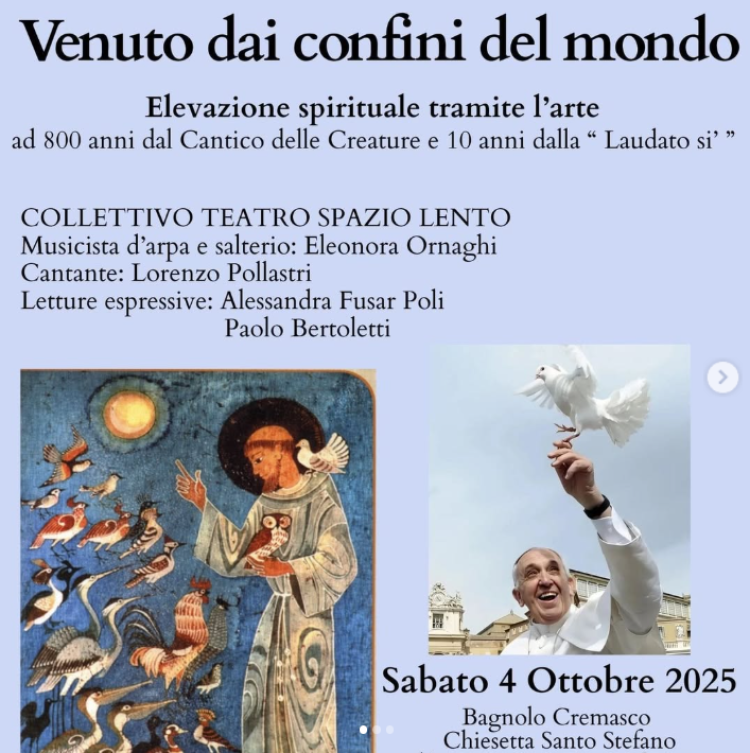 "Venuto dai confini del mondo" evento artistico 
