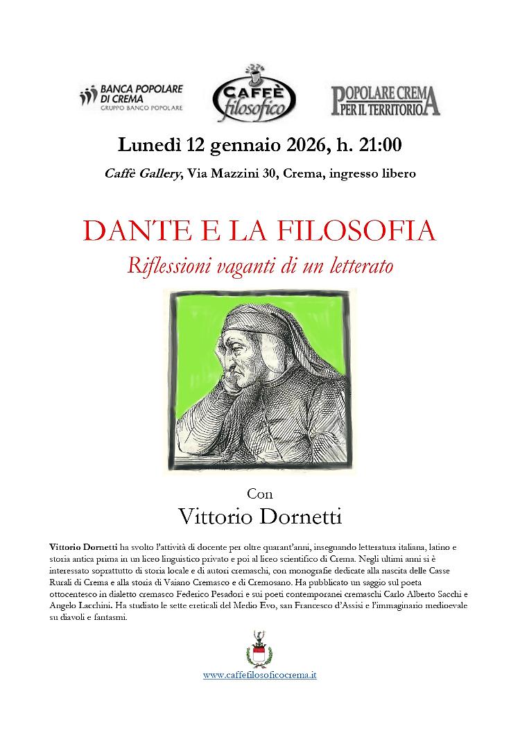 Dante e la Filosofia - Caff&egrave; Filosofico Crema 