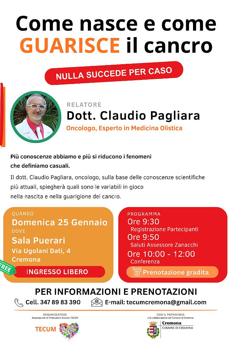 Conferenza: "Come nasce e come GUARISCE il cancro"