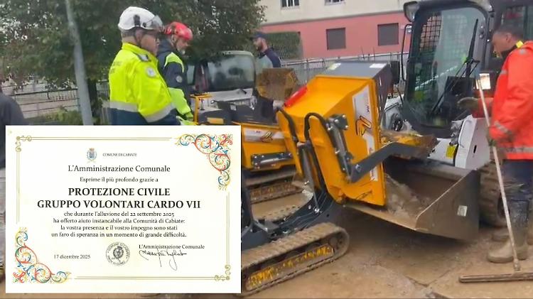 Esondazioni nel Comasco, il comune di Cabiate ringrazia il gruppo di Protezione Civile Cardo VII