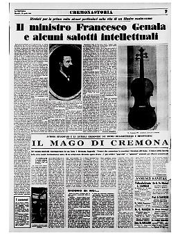 Due illustri cremonesi: il ministro Genala e il liutaio Stradivari