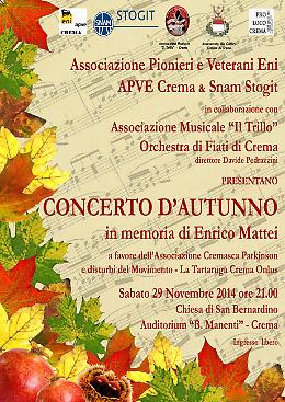 'Concerto d'autunno' con l'orchestra di fiati di Crema Sabato 29 