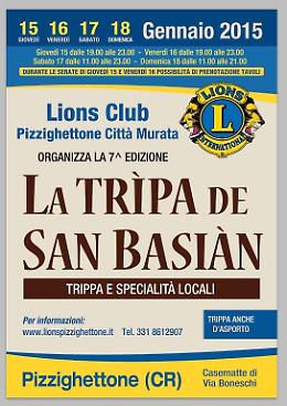 La Trìpa de San Basian, trippa e specialità locali a Pizzighettone Dal 15 al 18 gennaio