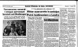 Torneranno venerdì i cinque astronauti lanciati col Challenger
