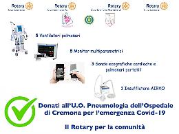 Coronavirus, Rotary Rotaract Inner Wheel dona 14 macchinari