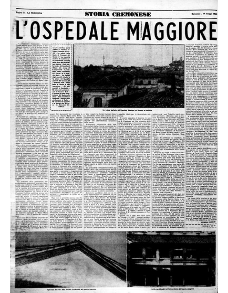 L'Ospedale Maggiore di S. Maria della Pietà