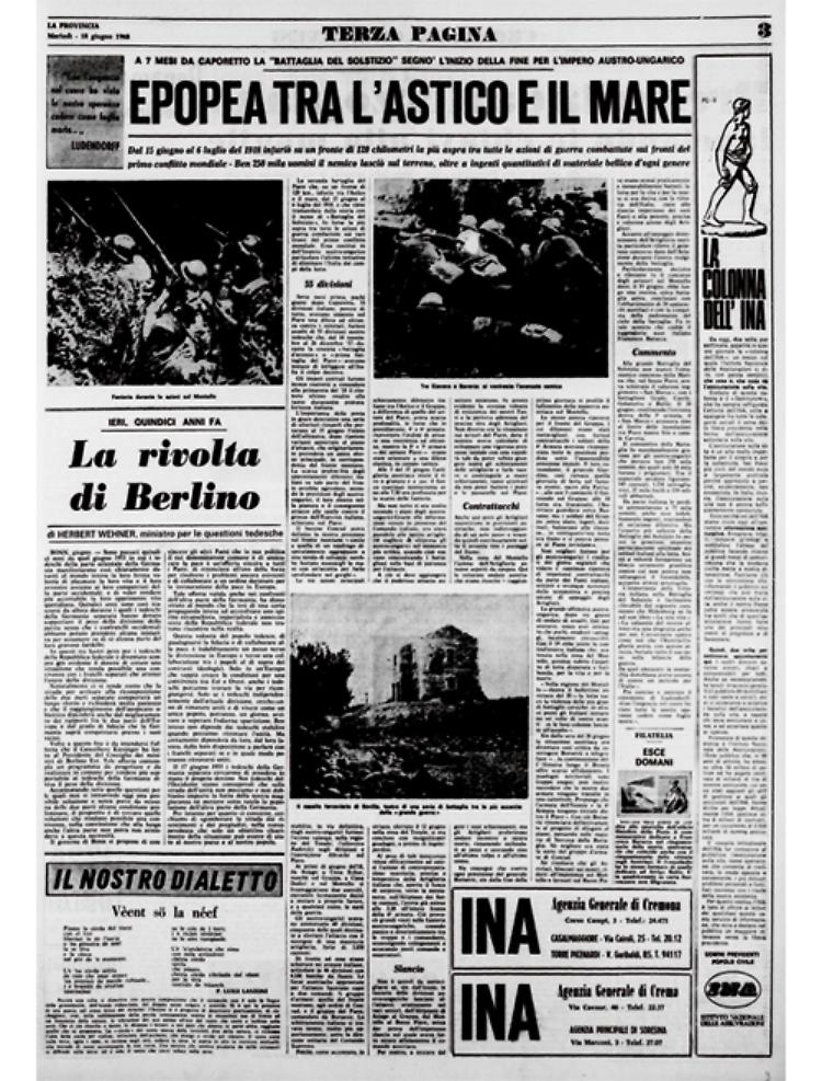 "La battaglia del solstizio" a 7 mesi da Caporetto