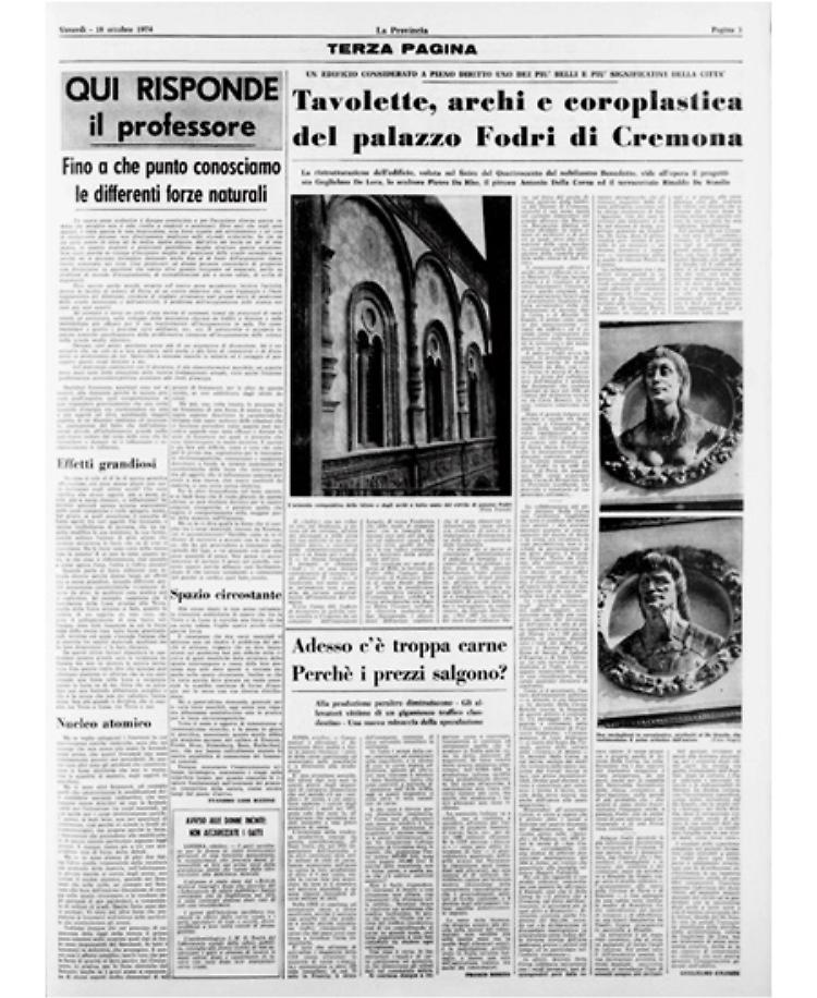 Tavolette, archi e coroplastica del palazzo Fodri di Cremona