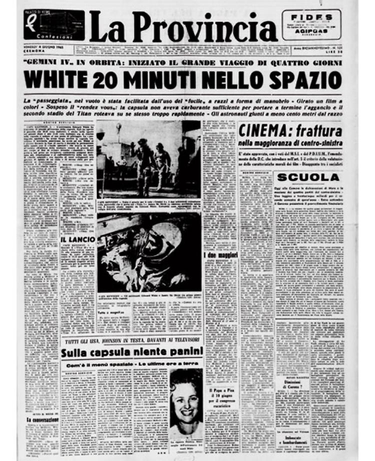  Lancio della Gemini 4: l'astronauta Edward White per 20 minuti nello spazio