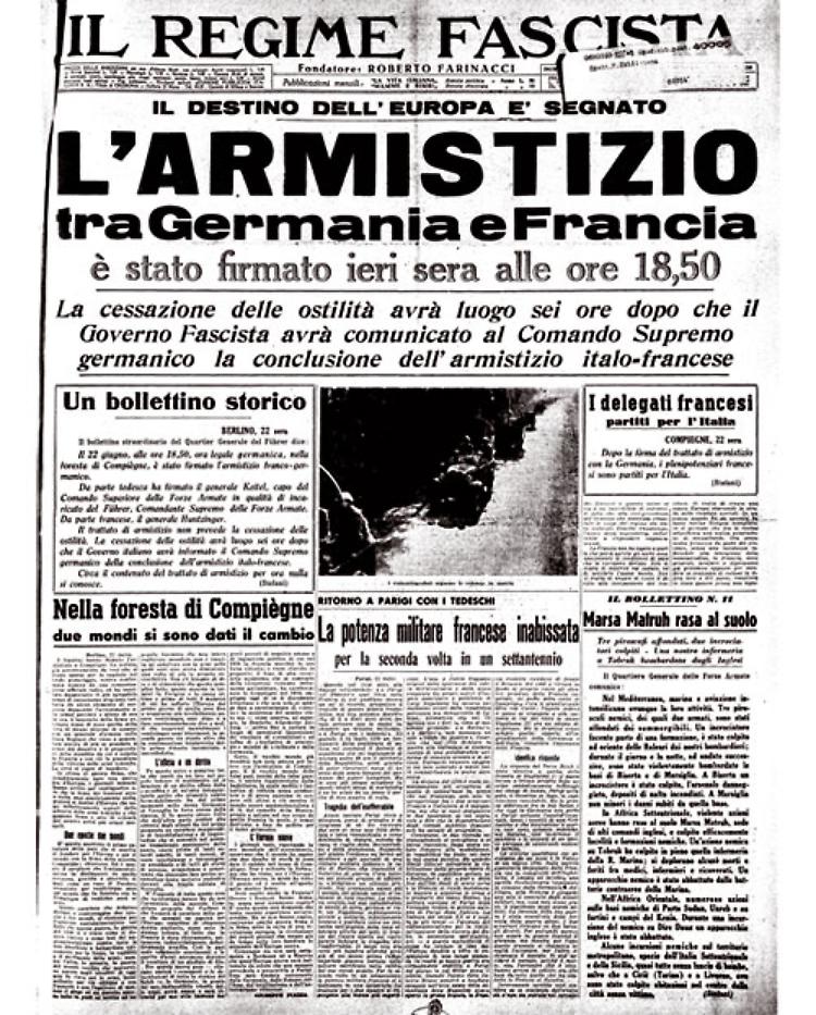  Seconda guerra mondiale: la Francia firma l'armistizio con la Germania nazista