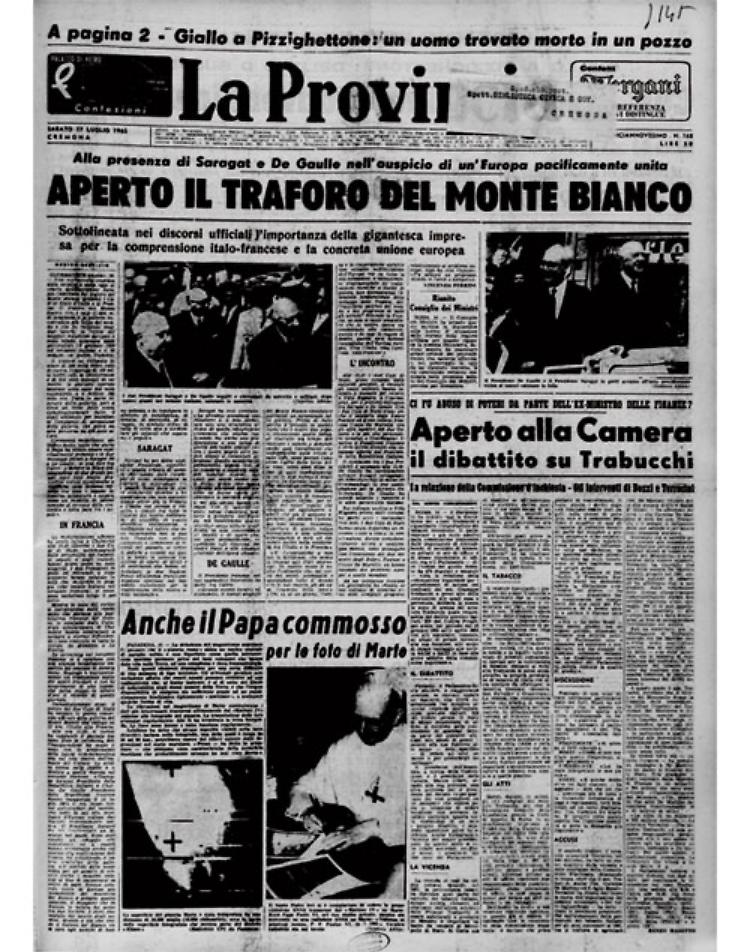 Inaugurato il traforo del Monte Bianco