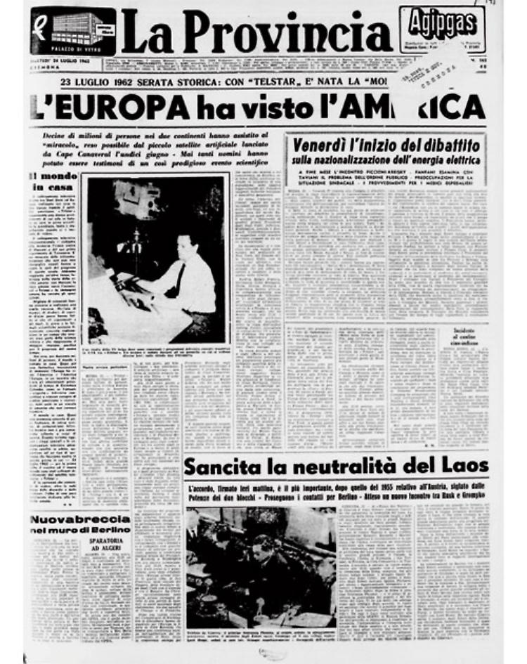 Nasce la mondovisione: primo collegamento televisivo via satellite Usa-Europa