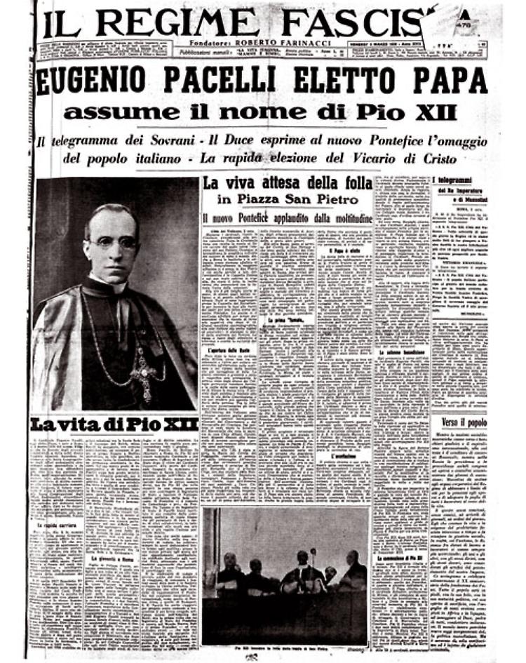  Il cardinale Eugenio Maria Pacelli diventa Papa con il nome di Pio XII