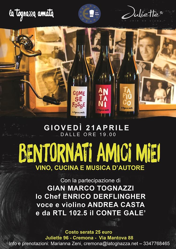 Degustazione firmata Tognazza a Cremona Prodotti d’eccellenza e chef star giovedì 21 aprile 
