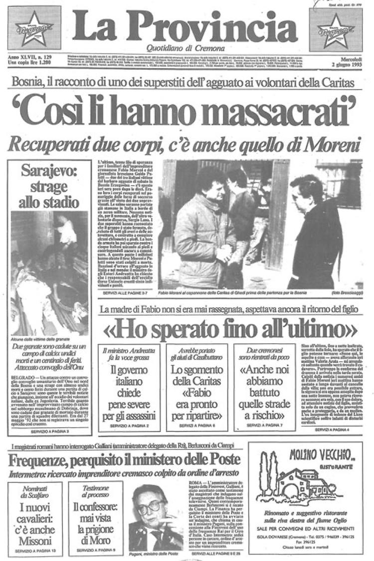 Recuperato il corpo di Fabio Moreni 