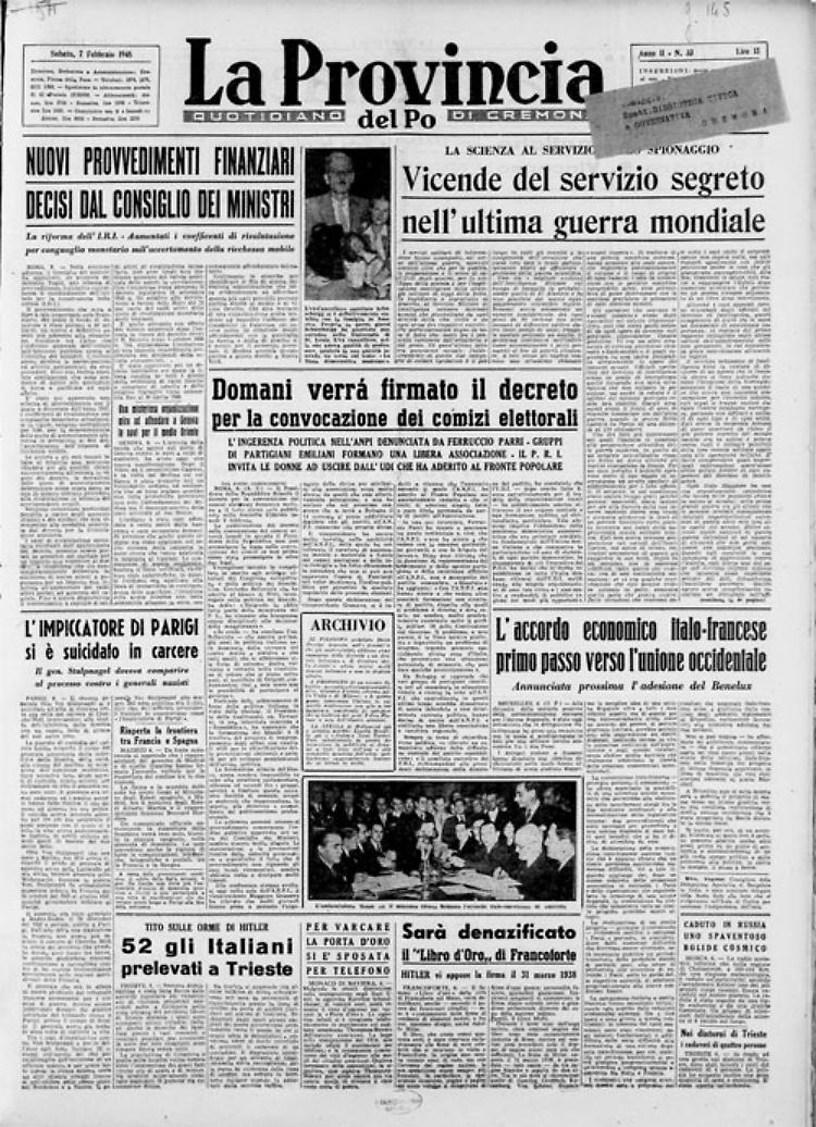 Vicende del Servizio Segreto nell'ultima guerra.....