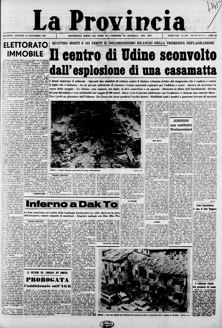 Il centro di Udine sconvolto dall'esplosione di una casamatta