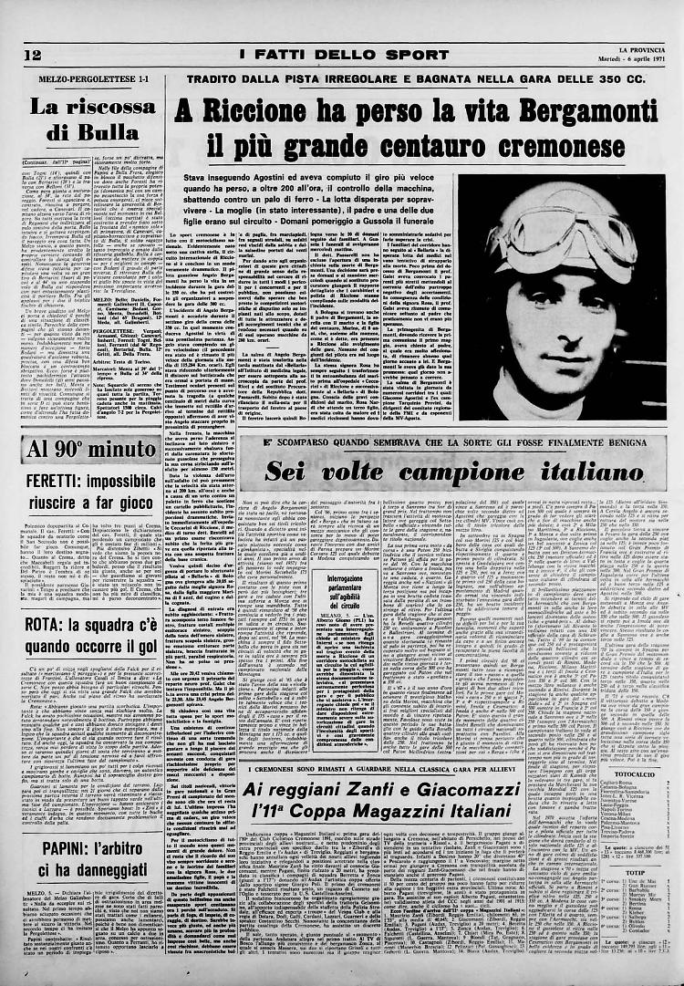 ha perso la vita Bergamonti