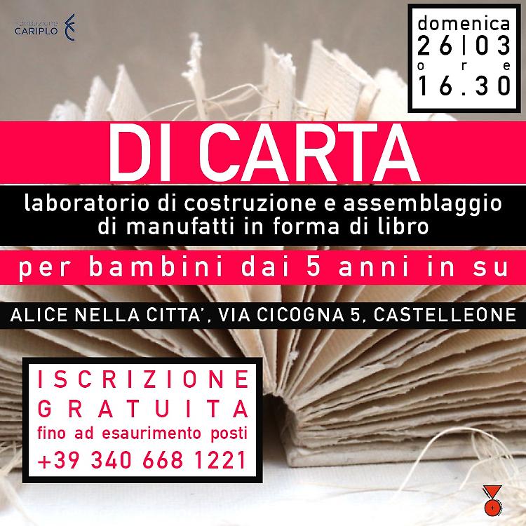 "Di Carta" , un' esperienza laboratoriale per bambini