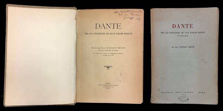 Donazione della Divina Commedia di Rodolfo Benini alla Biblioteca