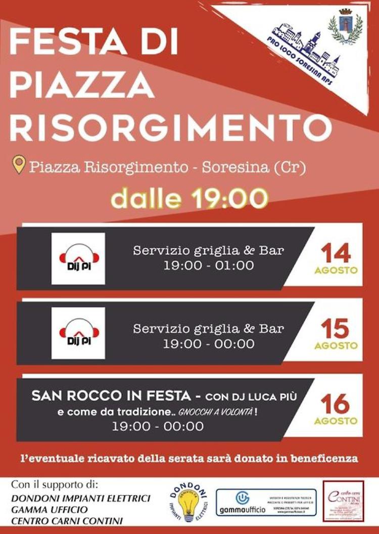 La Pro-loco organizza "Festa in Piazza Risorgimento"