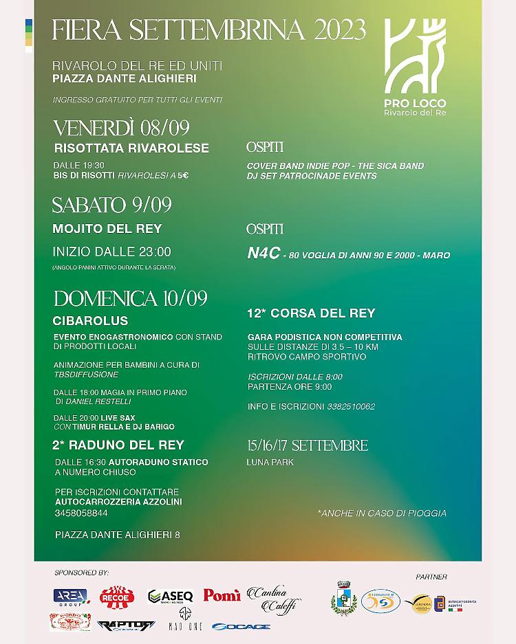 Fiera Settembrina: Risottata, Mojito del Rey, musica live...
