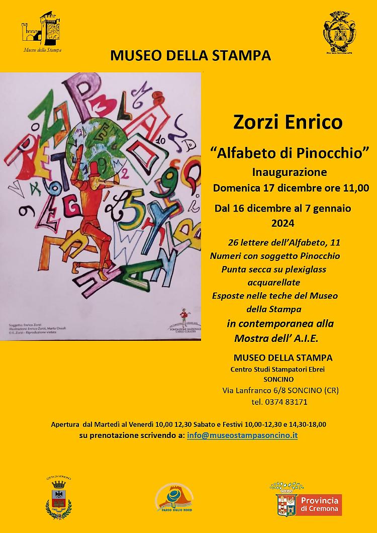 "Alfabeto di Pinocchio" esposizione di Enrico Zorzi