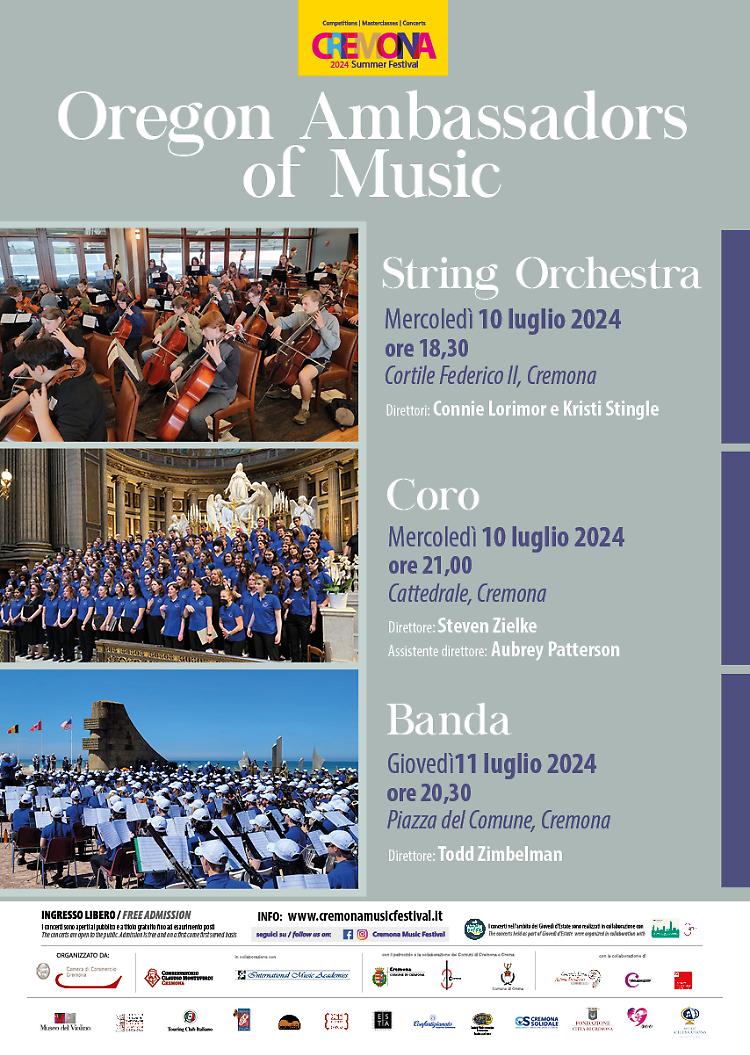 3 concerti degli Ambassador of Music dall’Oregon