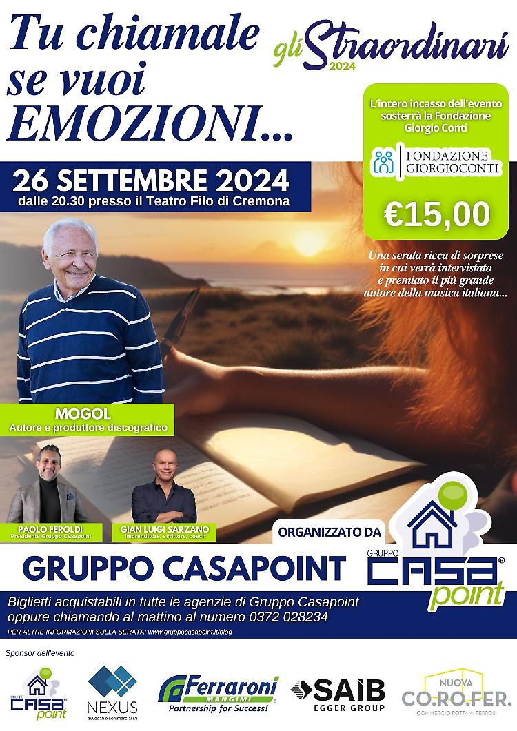Il Maestro Mogol per l’evento benefico “Gli Straordinari”