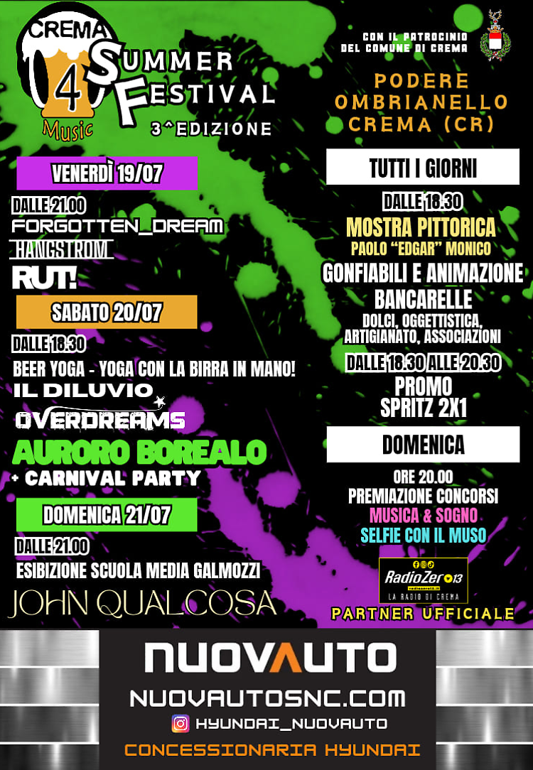 Crema 4 Music - Summer Festival 3^ edizione