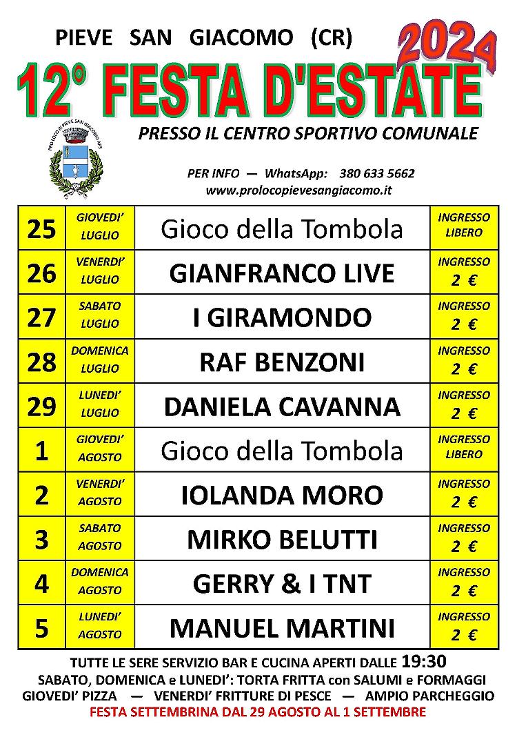 Tutti a ballare alla Festa d'Estate 2024