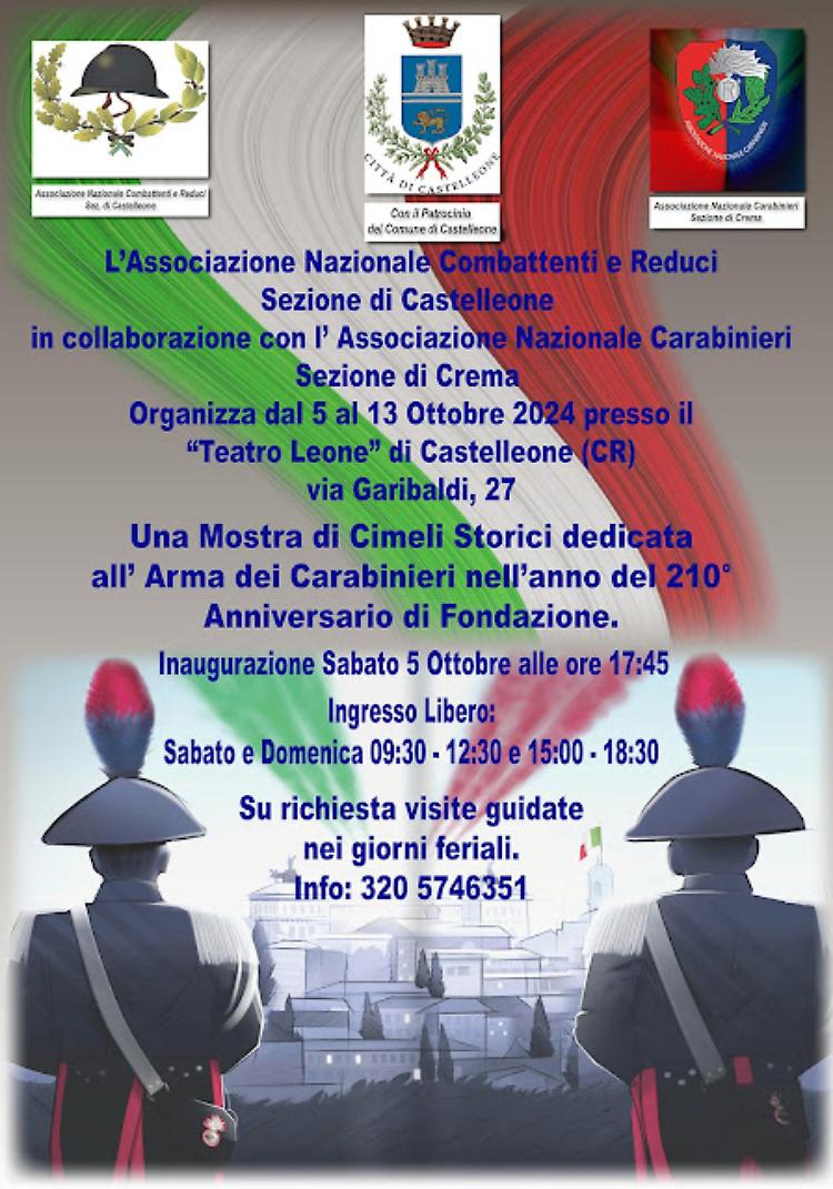 Mostra dei cimeli storici dedicata all'Arma dei Carabinieri