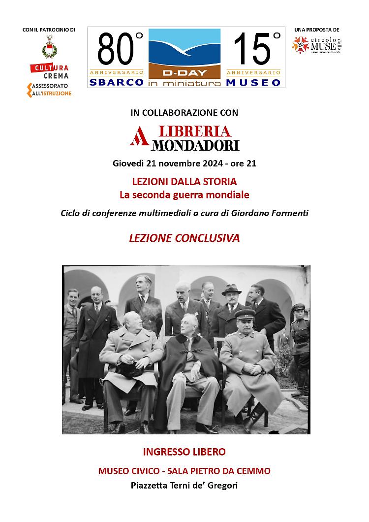 "Lezioni dalla Storia" dedicato alla Seconda Guerra Mondiale.