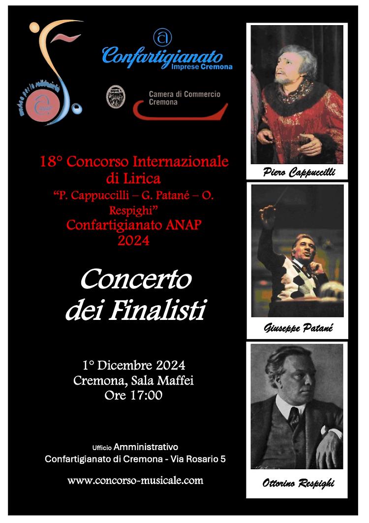 18esimo Concorso internazionale di canto lirico “Cappuccilli-Patanè-Respighi”