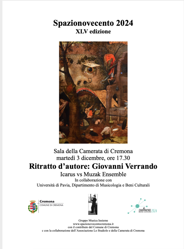Concerto di Icarus vs Muzak Ensemble con un Ritratto d'autore dedicato a Giovanni Verrando