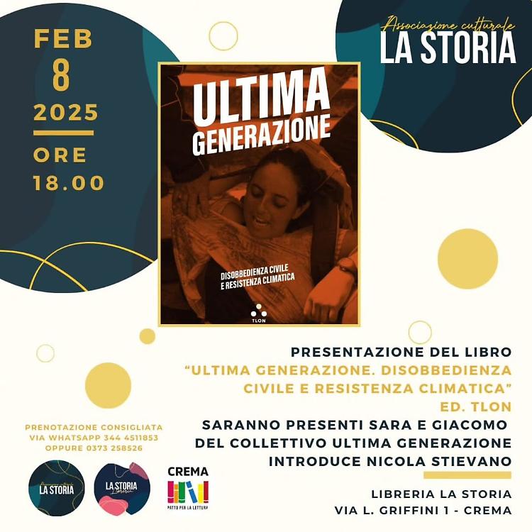 Presentazione del libro: "Ultima generazione-Disobbedienza civile e resistenza climatica" di Francesco D’Isa