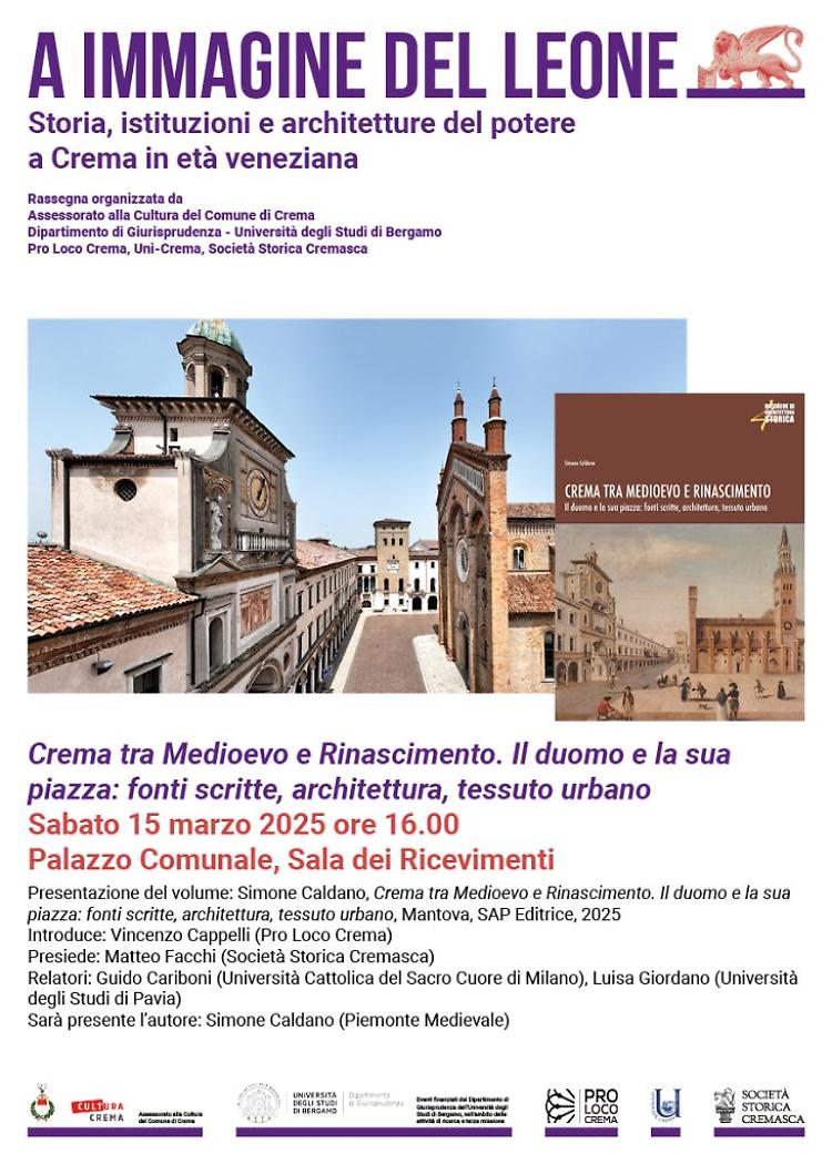 Presentazione del volume: "Crema tra Medioevo e Rinascimento"