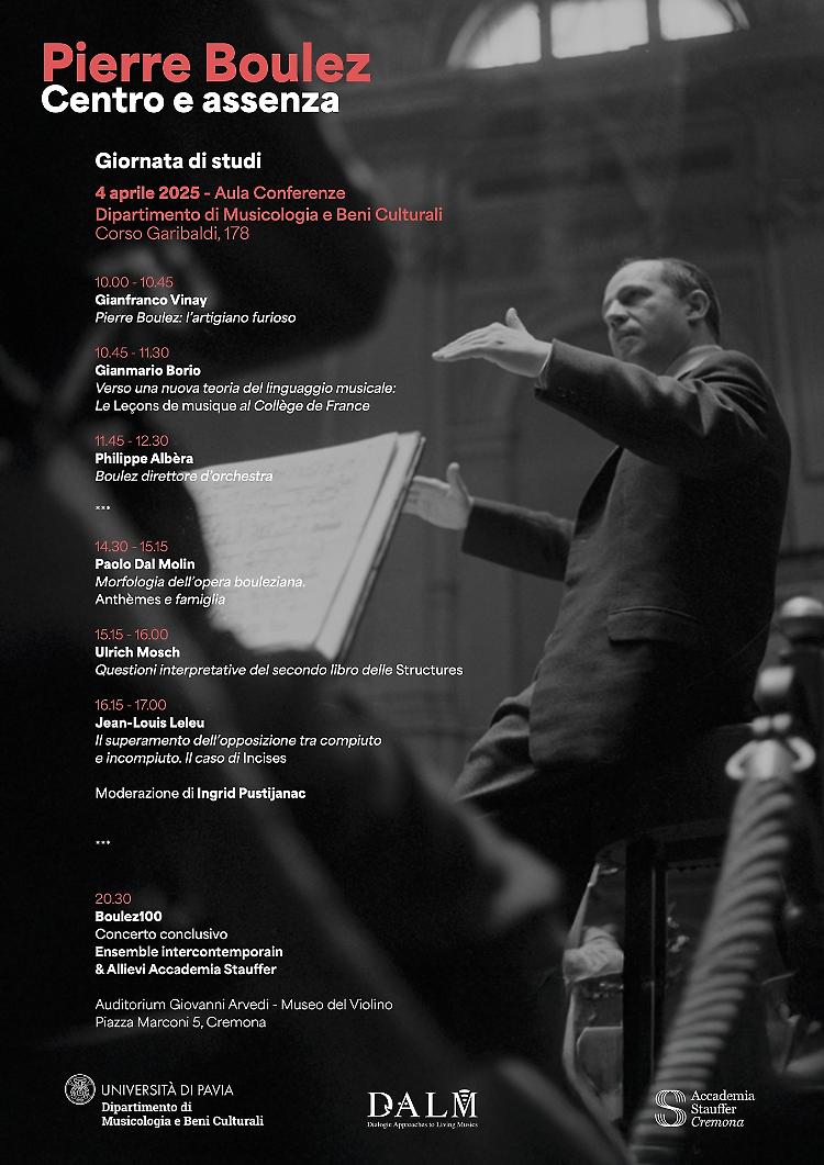 Giornata di studi dedicata a Pierre Boulez: Centro e assenza