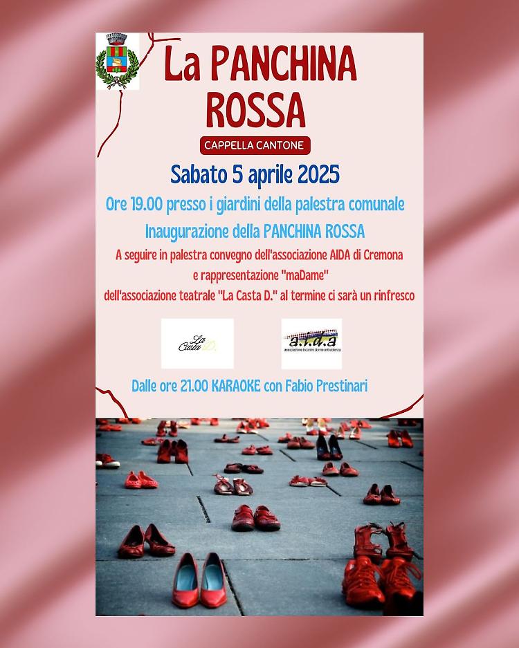Inaugurazione Panchina Rossa, convegno e spettacolo 