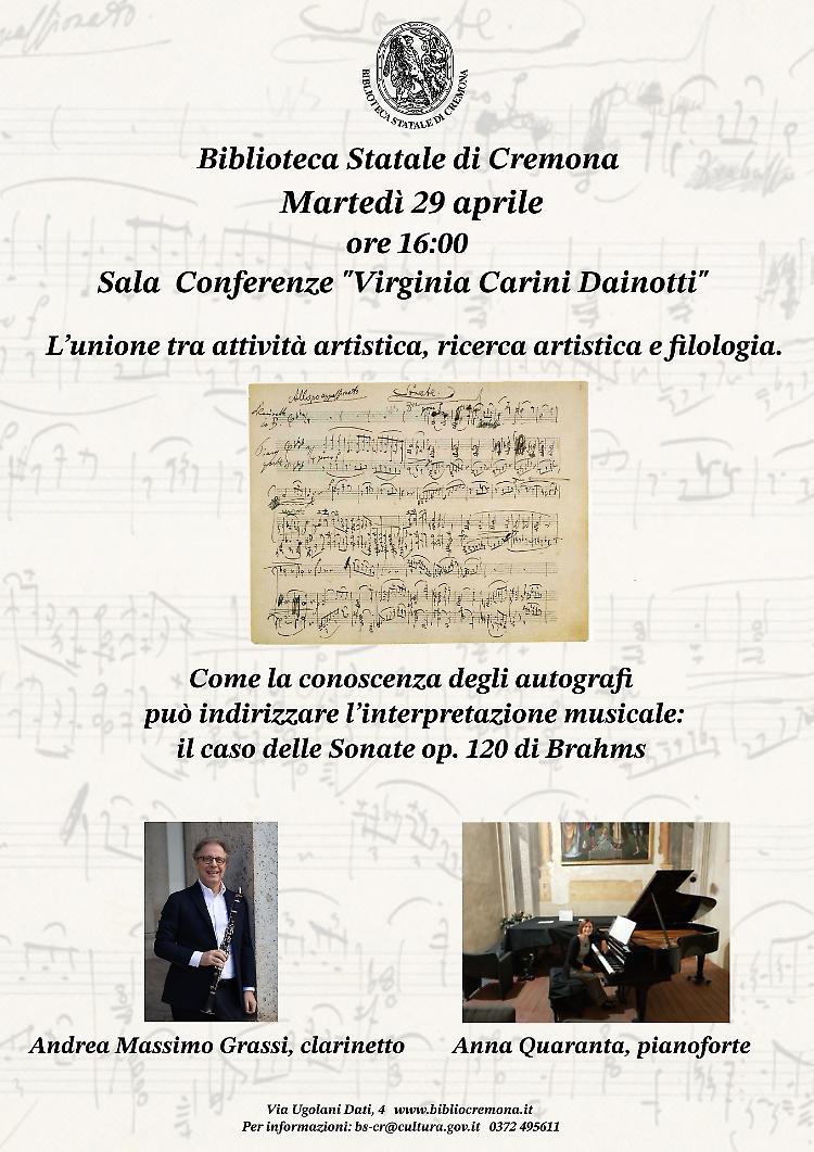 Conferenza "L’unione tra attività artistica, ricerca artistica e filologia"