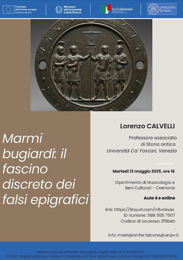 Conferenza "Marmi bugiardi: il fascino discreto dei falsi epigrafici"