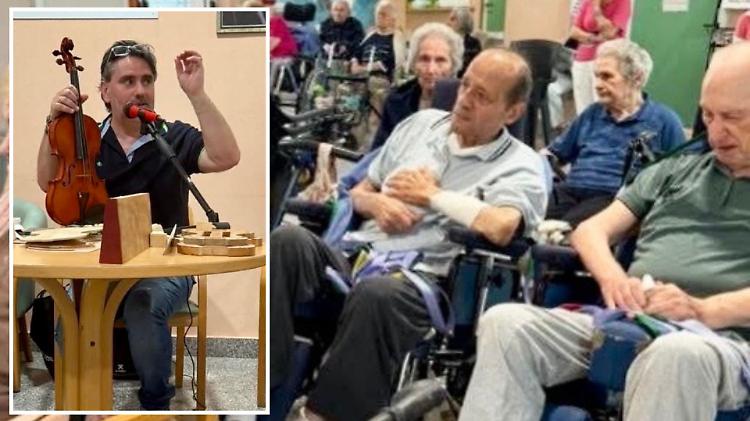 Lezione di liuteria per i nonni della Rsa ‘Redentore’