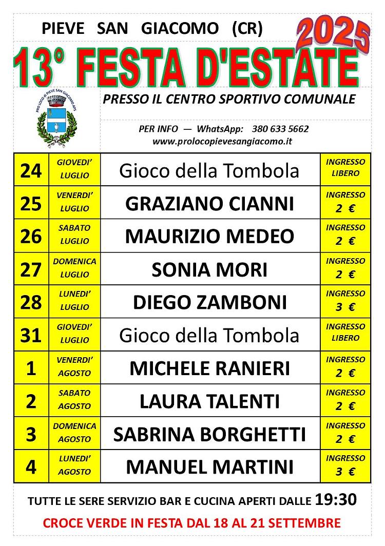 Tutti a ballare alla Festa d'Estate 2025