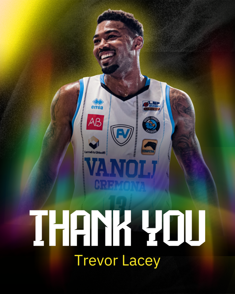 Vanoli, addio al capitano Trevor Lacey dopo tre stagioni da leader