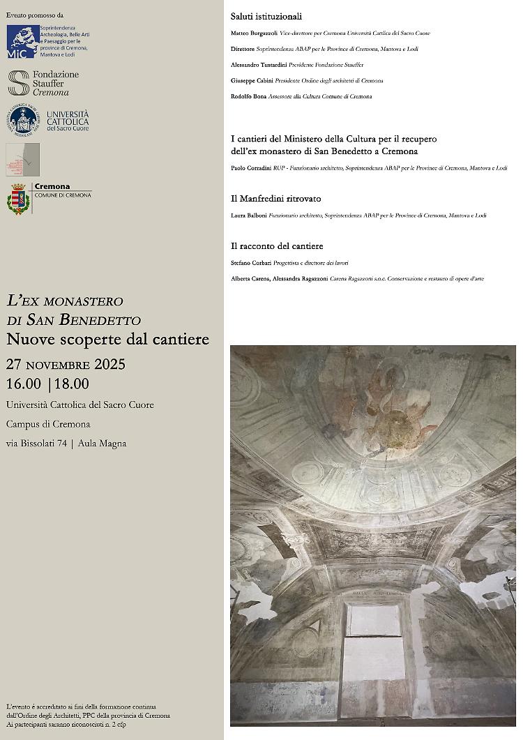 Conferenza: L'ex monastero di San Benedetto
