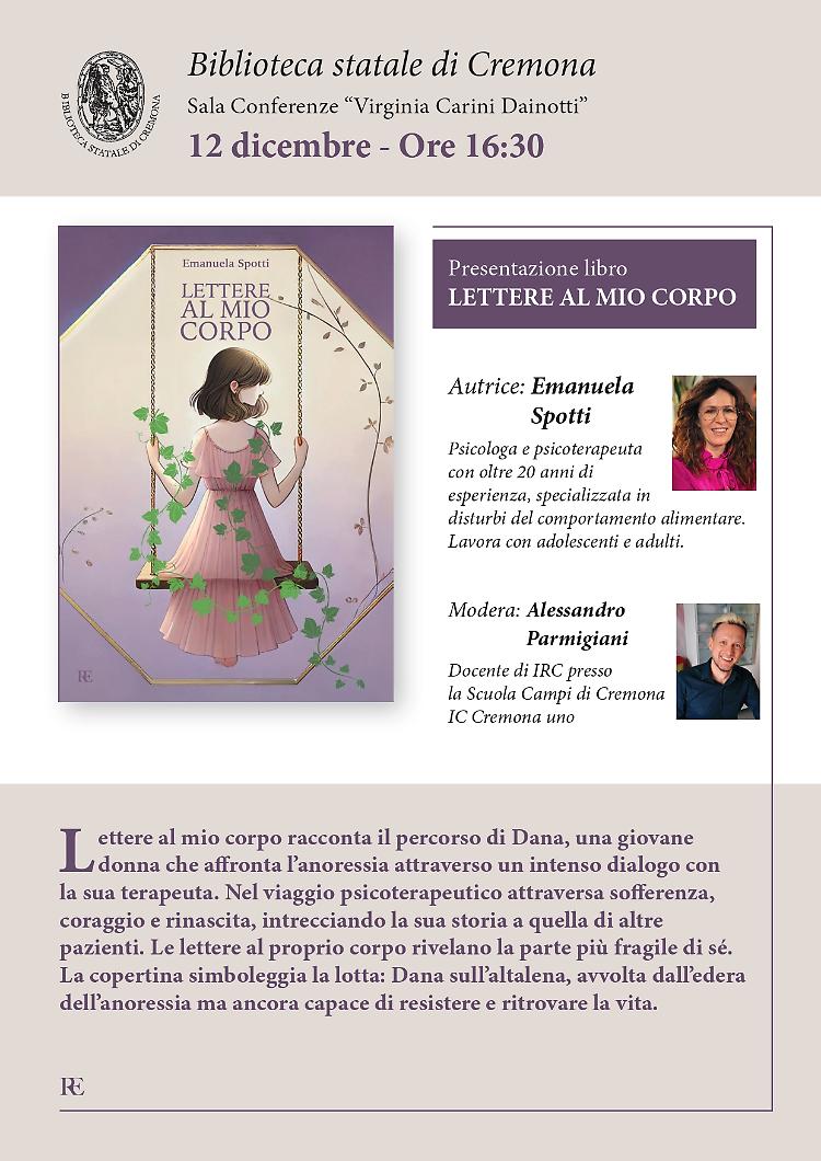 "Lettere al mio corpo" il libro di Emanuela Spotti