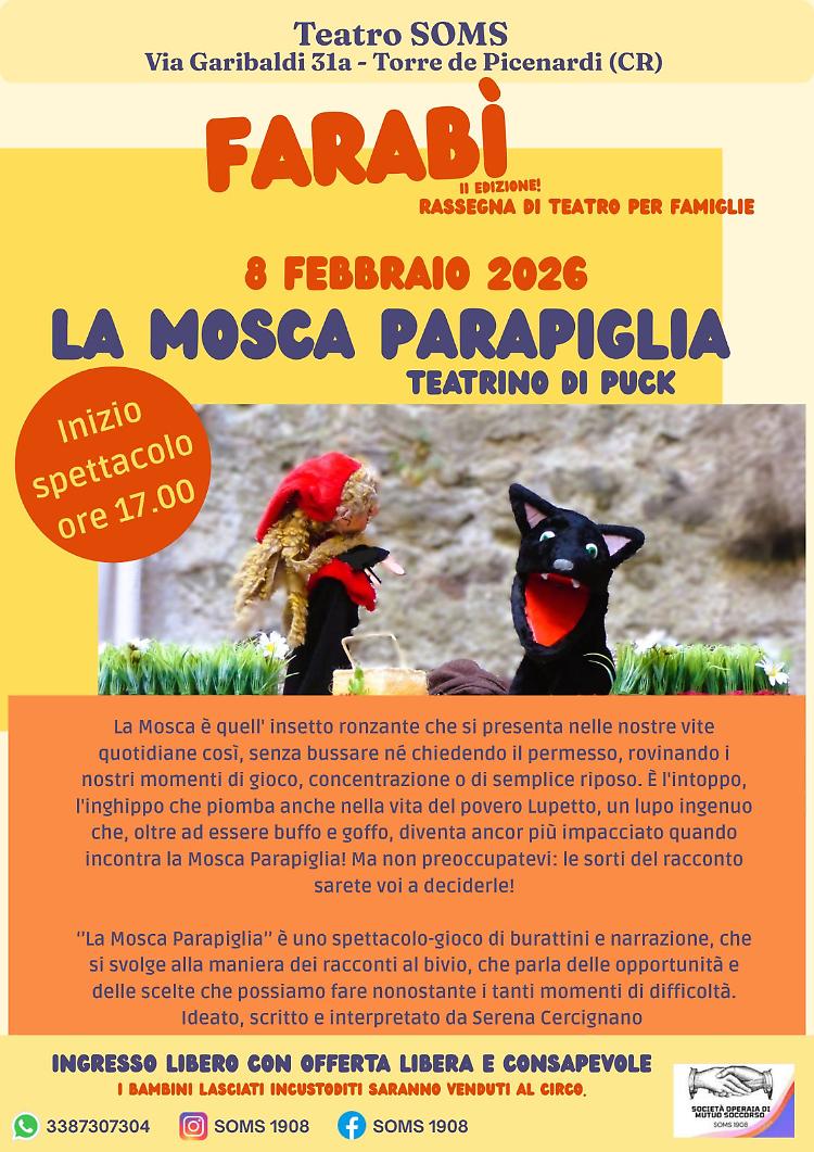 Spettacolo per famiglie &ldquo;La Mosca Parapiglia&rdquo; 