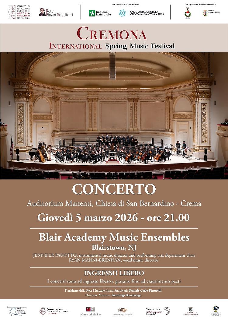 Concerto Blair Academy Music Ensembles dal New Jersey (U.S.A.) 
